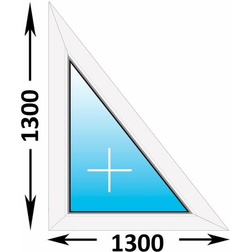 Пластиковое окно Melke треугольное глухое левое 1300x1300 (ширина Х высота) (1300Х1300)