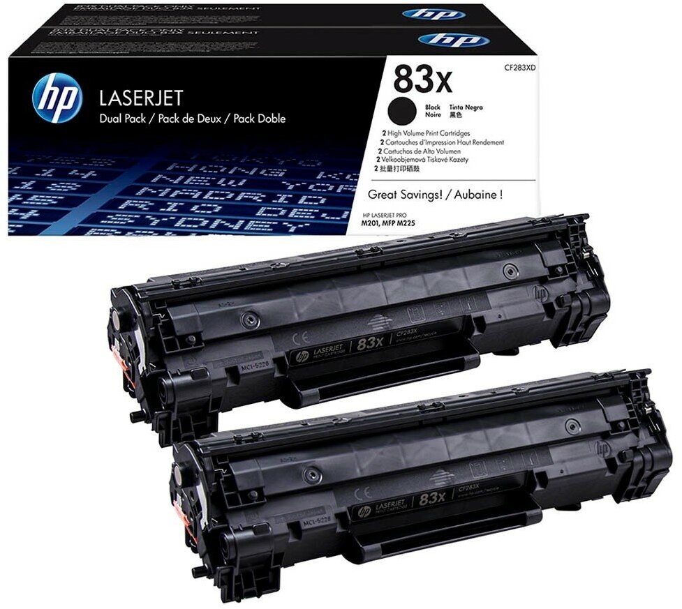 Двойная упаковка картриджей HP 83X черный [cf283xd] - фото №16