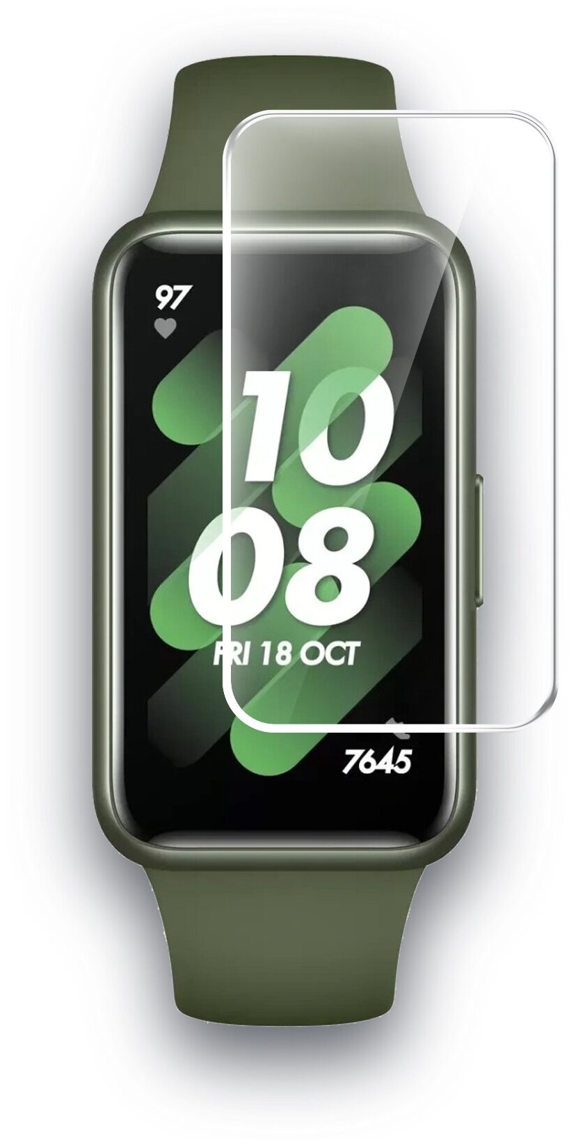 Защитная пленка для Huawei Band 7 (Хуавей Бэнд 7)на Экран прозрачная гидрогелевая с олеофобным покрытием силиконовая клеевая основа полноклеевое, Brozo