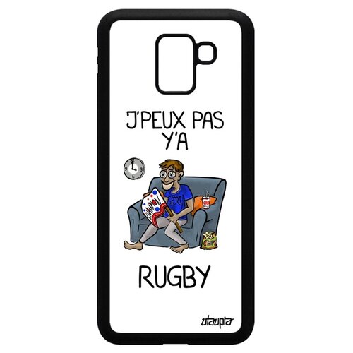 фото Чехол на мобильный galaxy j6 2018, "не могу - смотрю регби!" шутка карикатура utaupia