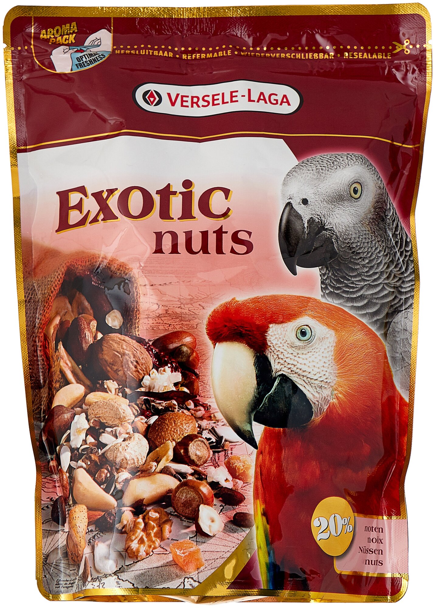 Versele-Laga лакомство для крупных попугаев с орехами Exotic Nuts 750г