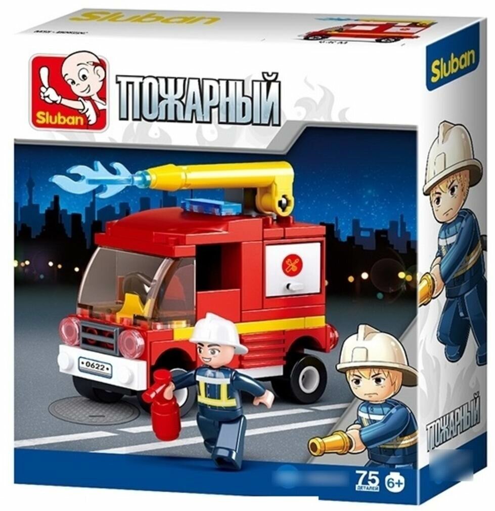 Конструктор Sluban Полиция Пожарная машина с водометом 75 деталей M38-B0622C