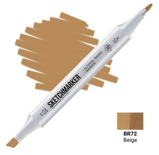 Маркер двухсторонний на спиртовой основе Sketchmarker Цвет Цикламен - фото №3