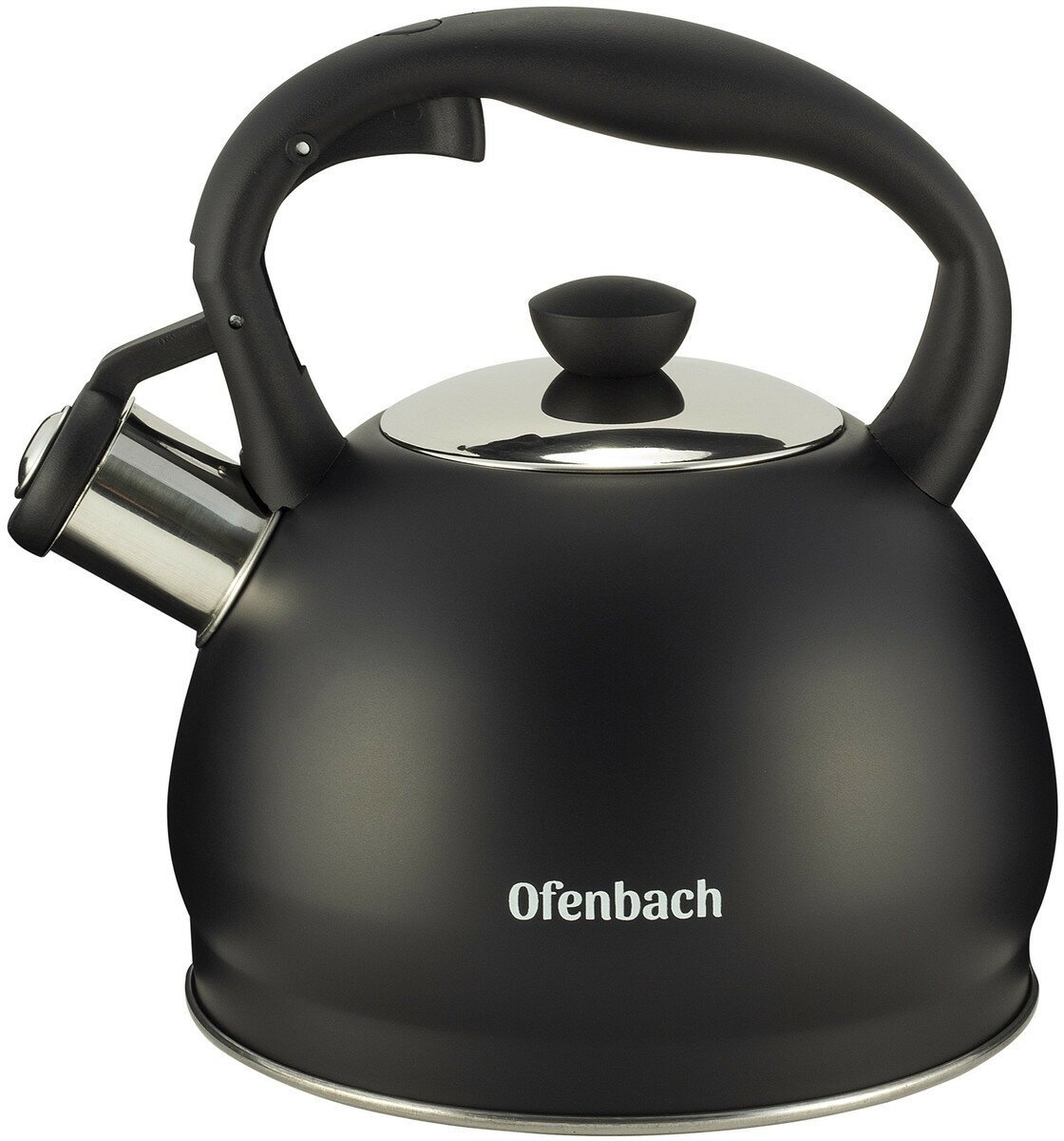 Чайник 2 л. из нержавеющей стали со свистком Ofenbach NB-100300 (черный матовый) (черный)