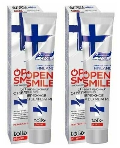 Весна Tolk, Зубная Паста, Open smile инновационная Traditions of Finland, 100г, 2 шт/