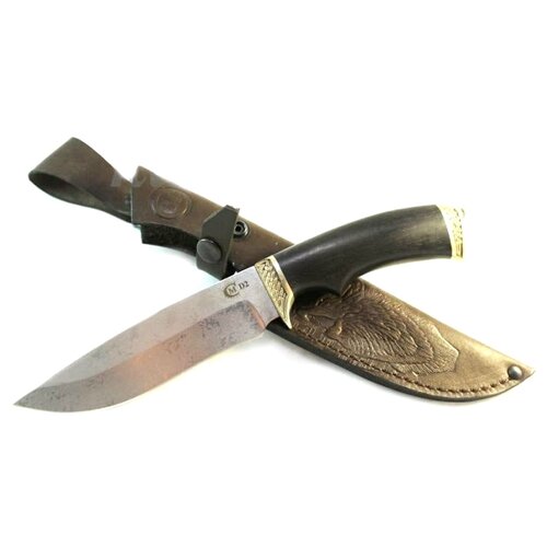 фото Нож близнец разделочный, d2, черный граб, мельхиор семина е.п.