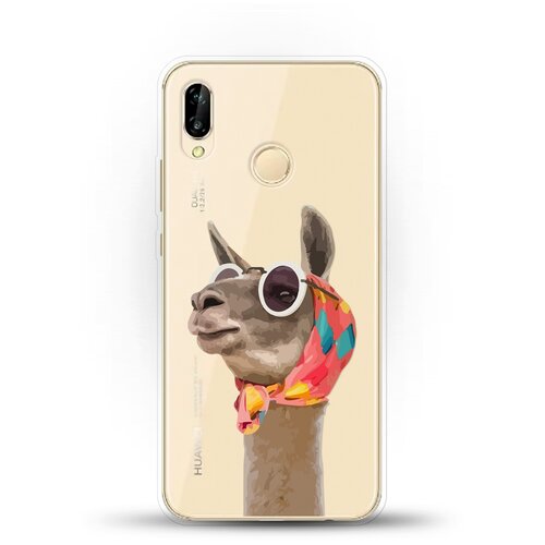 фото Силиконовый чехол лама в очках на huawei p20 lite andy & paul