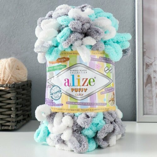 пряжа alize puffy color 100 % микрополиэстер 9 м 100 г 6408 Пряжа 'Puffy color' 100 микрополиэстер 9м/100г (6408)