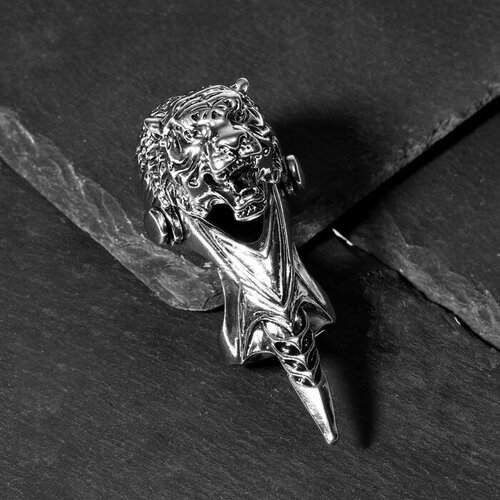 браслет мужской волк защитник цвет чернёное серебро queen fair Кольцо Queen Fair, размер 20, серебряный