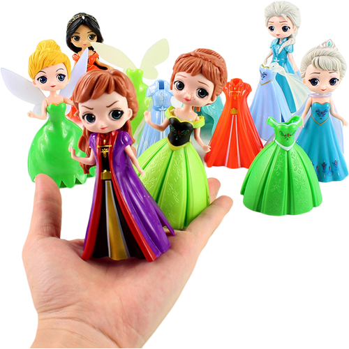 набор мини фигурок принцессы диснея 8 шт Набор фигурок Принцессы Диснея со сменными платьями