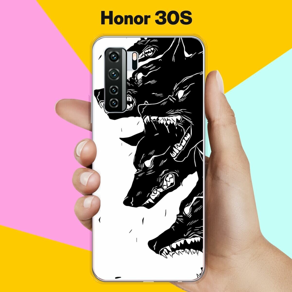 Силиконовый чехол на Honor 30S Волки / для Хонор 30С