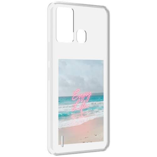 Чехол MyPads красивый пляж для ITEL S16 / ITEL Vision 1 Pro задняя-панель-накладка-бампер