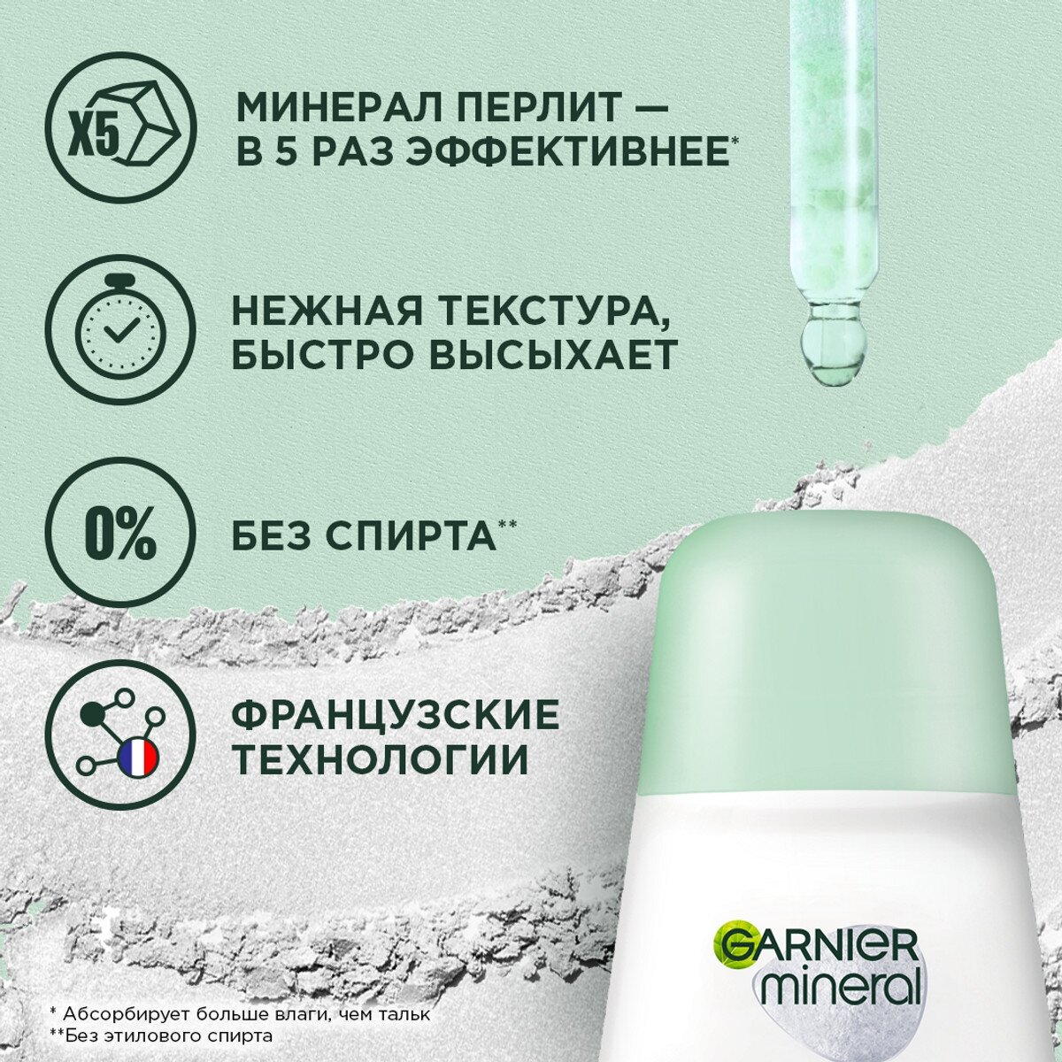 GARNIER Дезодорант-антиперспирант Mineral Активный контроль+, ролик, флакон, 50 мл, 1 шт.