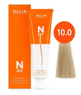 OLLIN Professional Стойкая крем-краска для волос N-Joy Color Cream, 10/0 светлый блондин, 100 мл