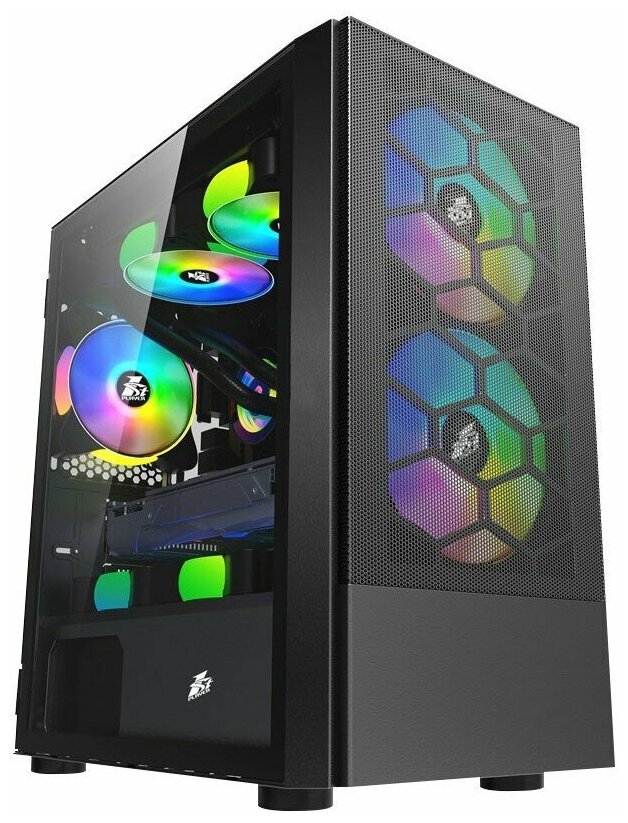 Корпус mATX Без БП 1STPlayer X4-M-BK-2F1P-1F1 FireBase X4-M Black TG