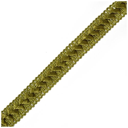 Тесьма TBY декоративная Самоса 37 (108) шир.18мм цв. зеленый F264 уп.18,28м
