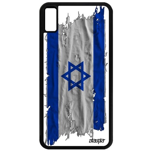 фото Чехол для iphone xs max, "флаг израиля на ткани" страна государственный utaupia