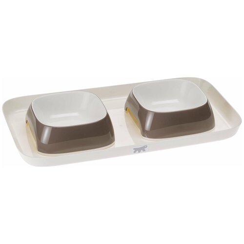 Подставка Ferplast Glam Tray Extra Small с двумя мисками 400 мл 0.4 л серый подставка ferplast glam tray extra small с двумя мисками 400 мл 0 4 л серый