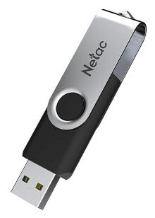 USB флеш-накопитель 64Gb Netac U505 чёрный/серебро USB 2.0 (NT03U505N-064G-20BK)