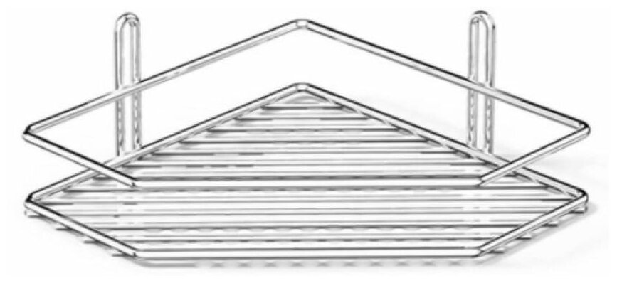 Полка в ванную угловая ES071 1 ярус 20*20*7 хром