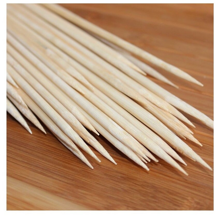 Шпажки. Шампур бамбуковый 100 шт., 30 см., D-2,5 мм. - фотография № 1