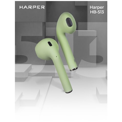 Беспроводные TWS-наушники HARPER HB-513, салатовый tws наушники harper hb 513 black