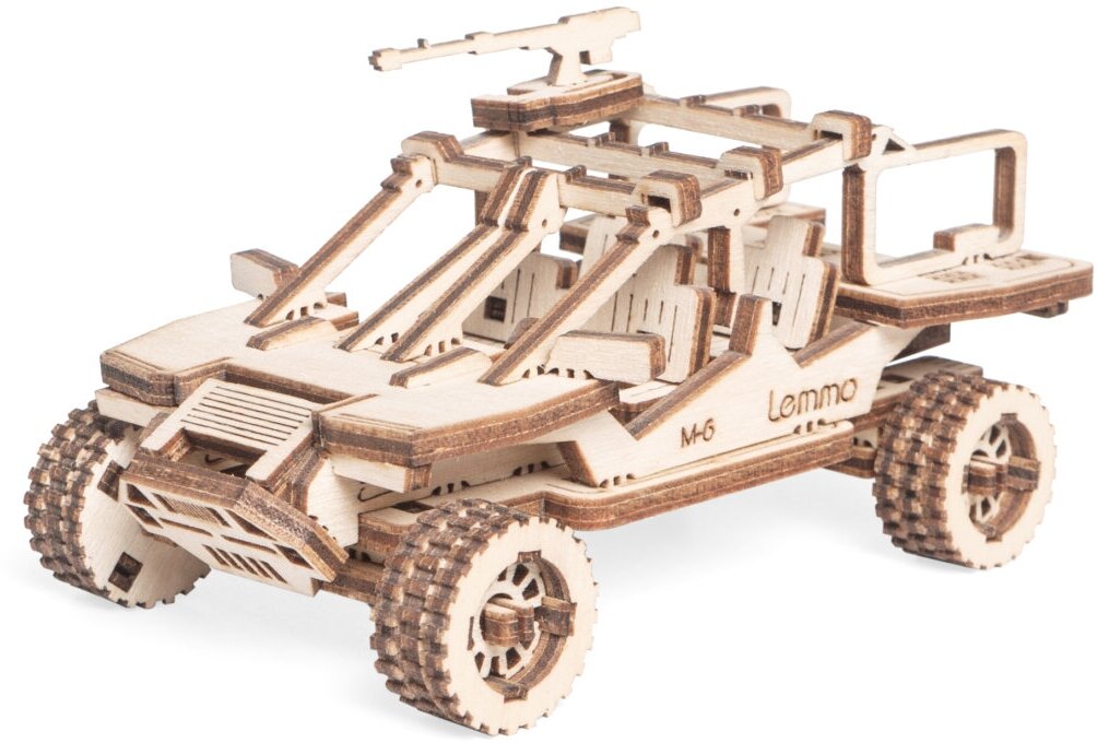 Деревянный конструктор сборная модель Lemmo Внедорожник Багги М-6