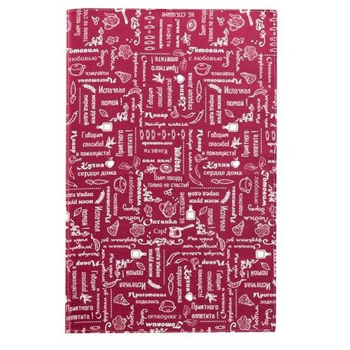 фото Полотенце кухонное "правила кухни" рогожка, вишня; размер 35 х 60 традиция