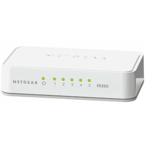 Коммутатор NETGEAR FS205-100PES 5 x 10/100 Mbps switch NEW DESIGN беспроводной адаптер netgear wn311b 100pes pci wi fi adapter 802 11n 300 mbps broadcom