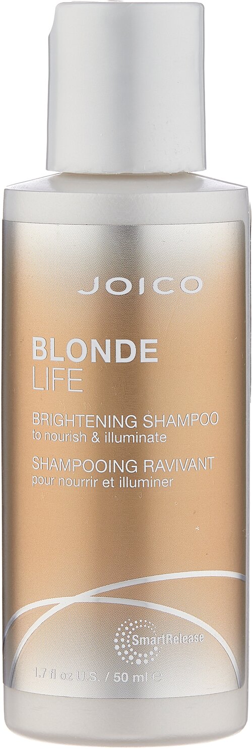 Joico шампунь Blonde Life Brightening Безупречный блонд для сохранения чистоты и сияния блонда, 50 мл