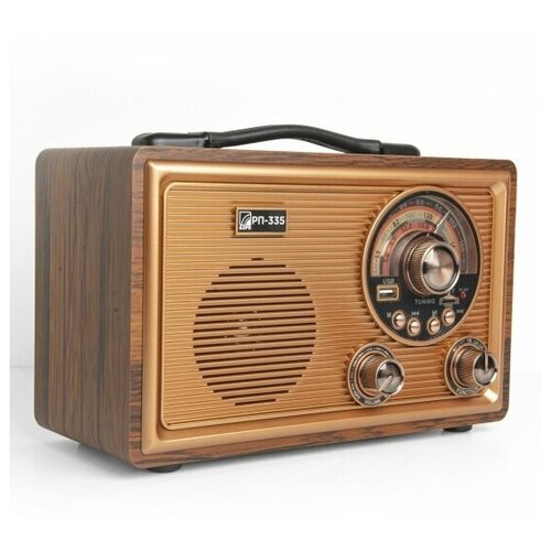 Радиоприемник ретро БЗРП РП-335 коричневый 5Вт Bluetooth УКВСВКВ MP3USBmicrоSD антенна ручка аккумулятор 365000₽