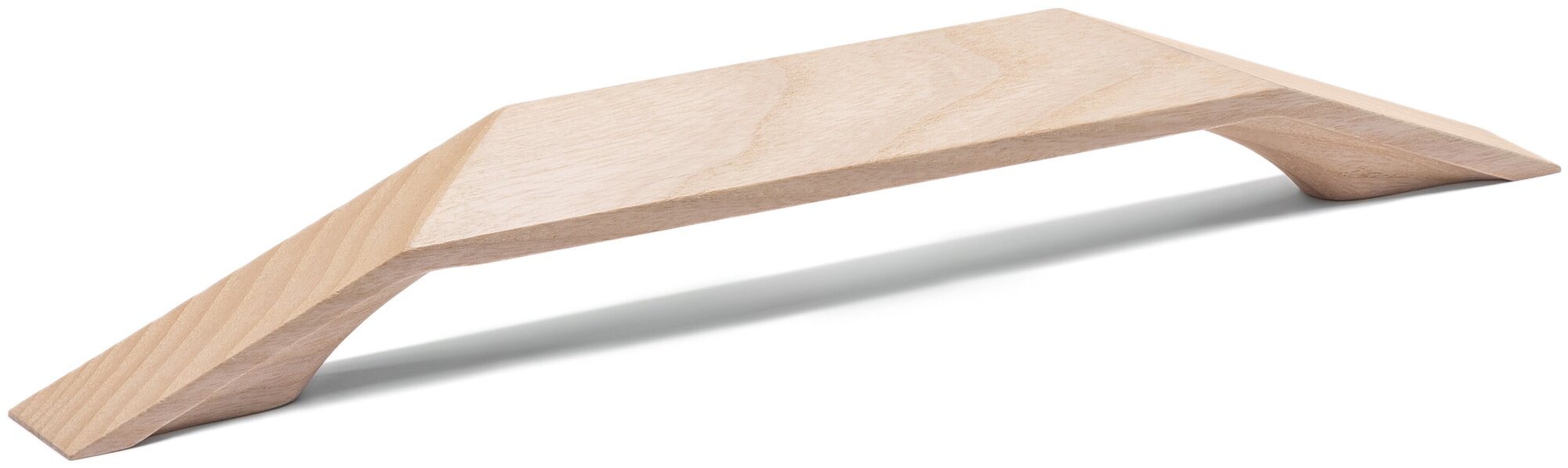 Ручка мебельная 192 мм, деревянная, белая, скоба, для кухни или кухонной мебели, шкафа, модель: "Skala 192" 1 шт.