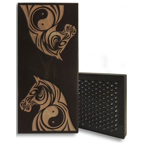 фото Доска садху с динамическими гвоздями, конь инь янь - 126 шаг 10мм черная goodwood