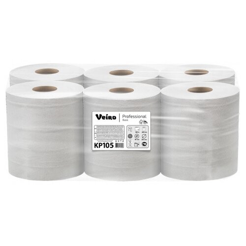фото Полотенца бумажные veiro professional basic kp105 однослойные, 6 рул.