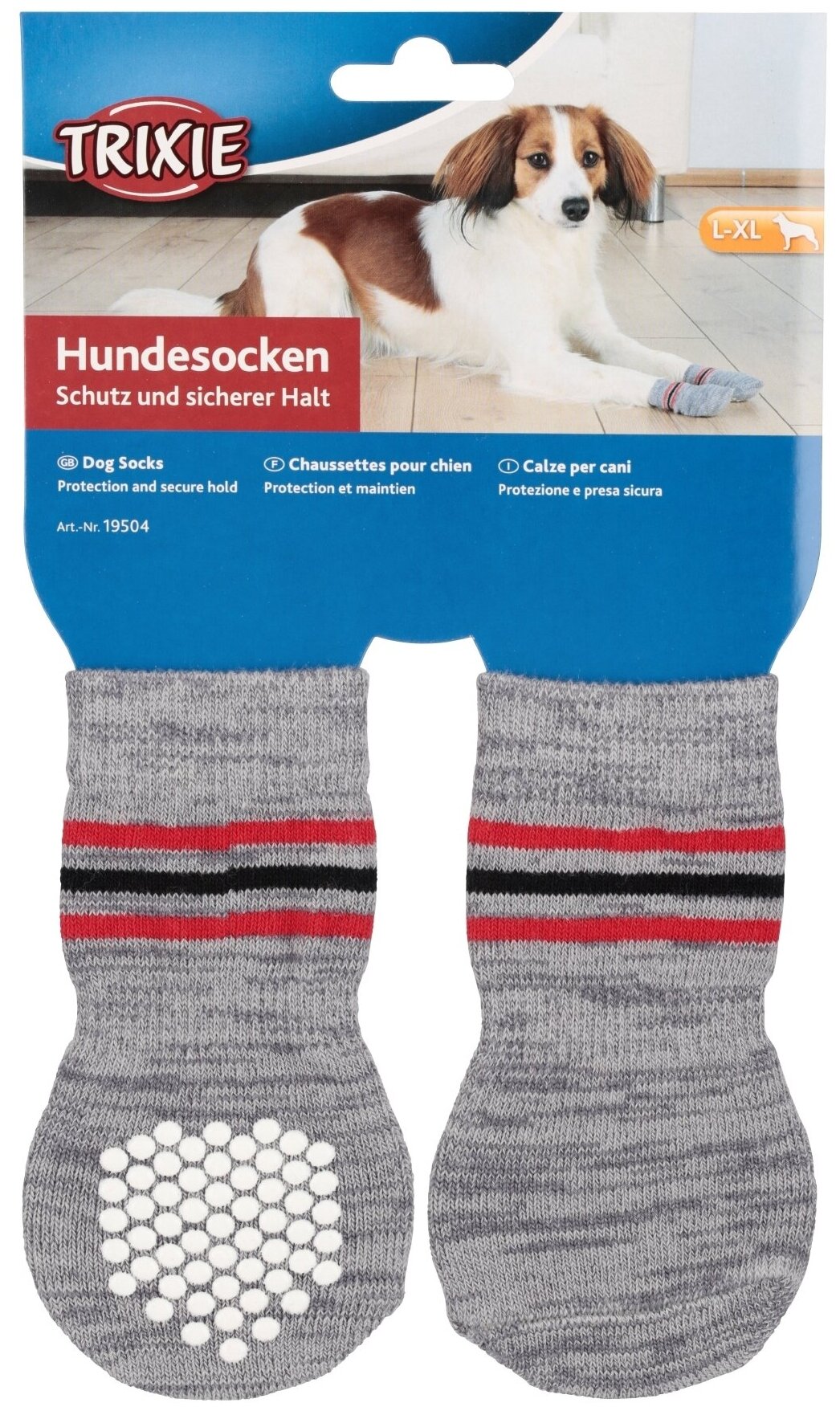 Носки для собак Trixie Dog Socks L, 2, серый - фотография № 2