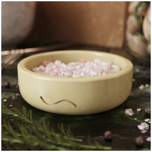 Сервировочная тарелка, миска Astrid XS, 8.5x2.5 см, бетон, кремовая глянцевая