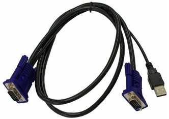 Кабель D-Link DKVM-CU для KVM переключателя (VGA15M&USB A-->VGA15M&USB B) <1.8м>