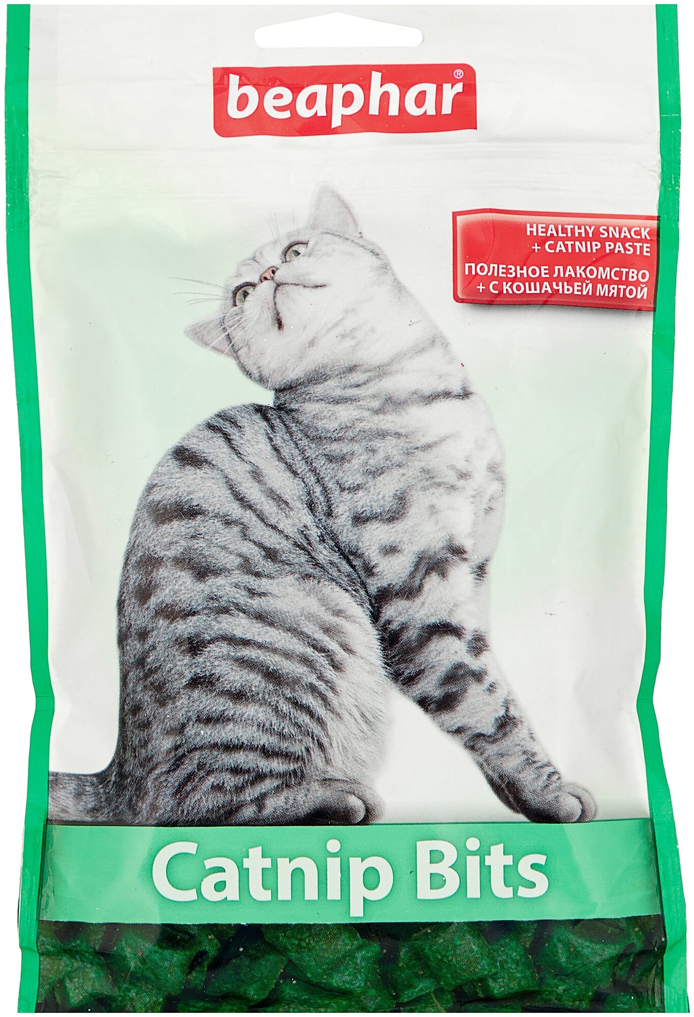 Catnip Bits (Beaphar) подушечки для кошек, с кошачьей мятой, 150 г - фотография № 1