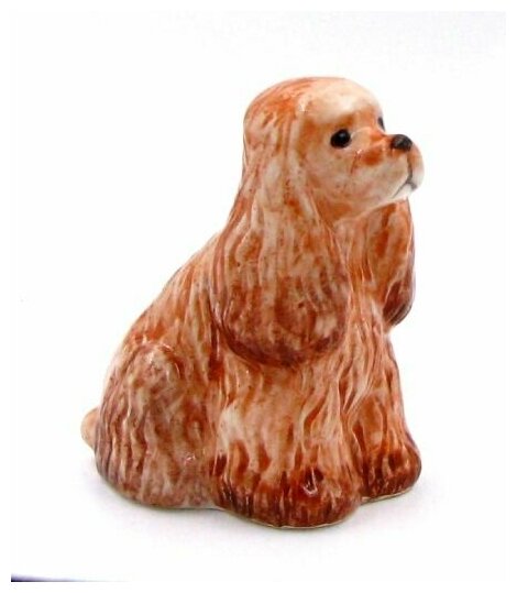 фото Фарфоровая статуэтка Спаниель (окрас белый с серым)