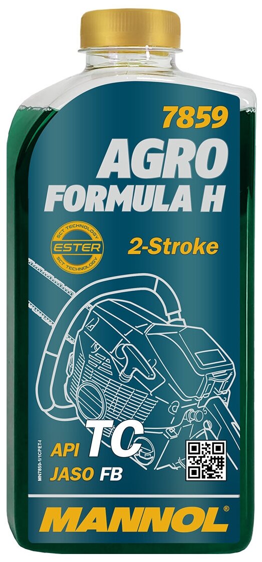 Масло моторное 2Т син. Mannol Agro Formula H (Agro for Husqvarna) 1л - фотография № 1