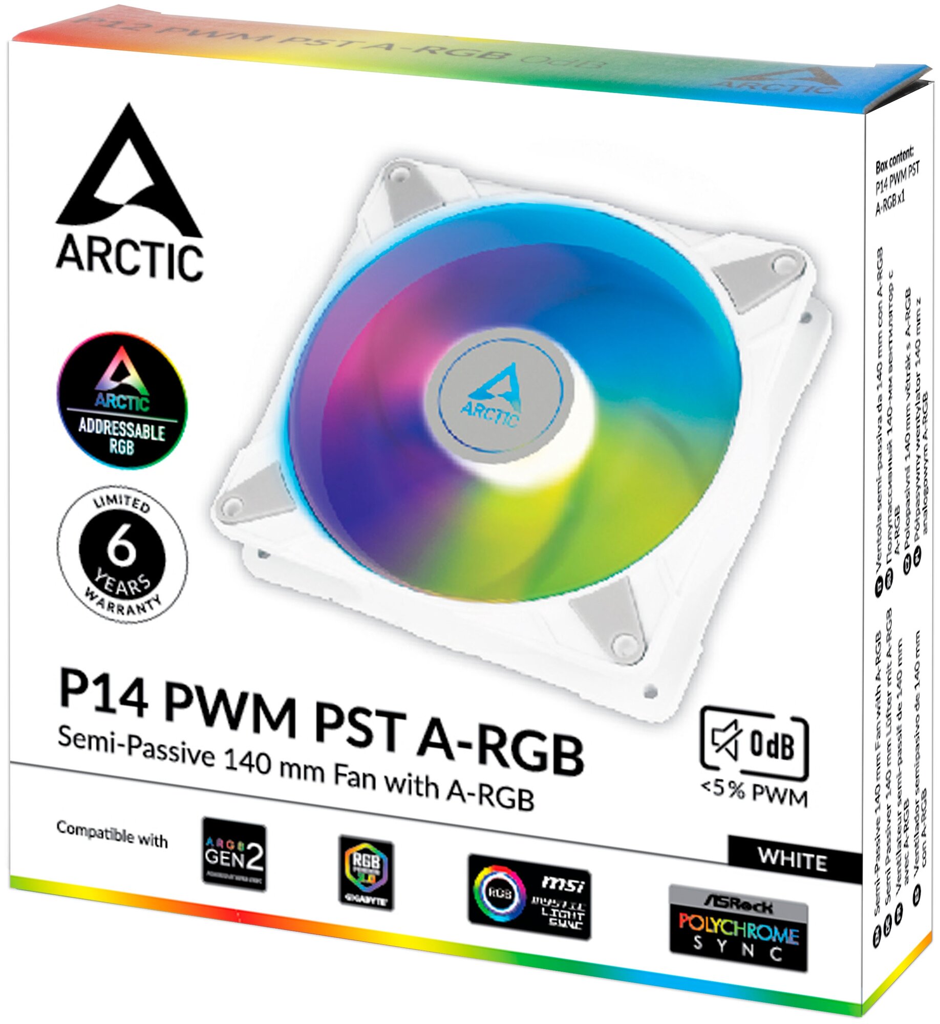 ARCTIC P14 PWM PST A-RGB 0dB (White) - retail (ACFAN00276A) - фото №3
