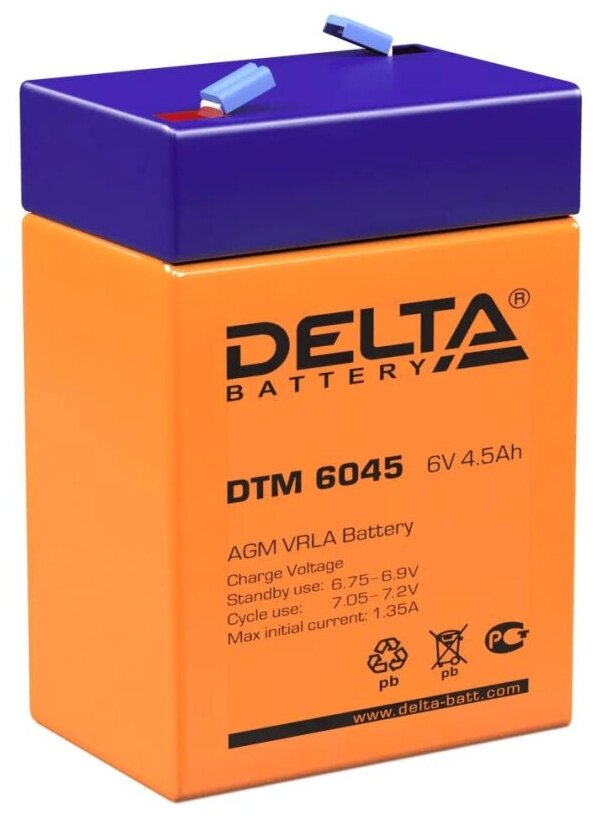 Батарея для ИБП Delta DTM 6045 6/4,5 В/Ач 70x47x107