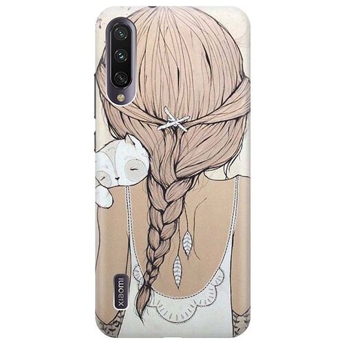 фото Чехол - накладка artcolor для xiaomi mi a3 / cc9e с принтом "девочка в обнимку с котом" re:pa