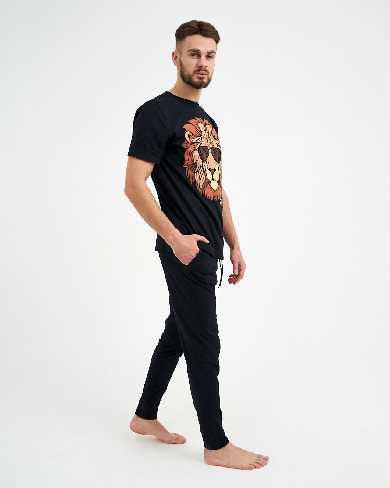 Пижама Kaftan, брюки, футболка, размер 50, черный - фотография № 6