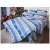 Комплект постельного белья из фланели ADT Норвежский узор синий, дуэт, наволочки 70*70 см - изображение