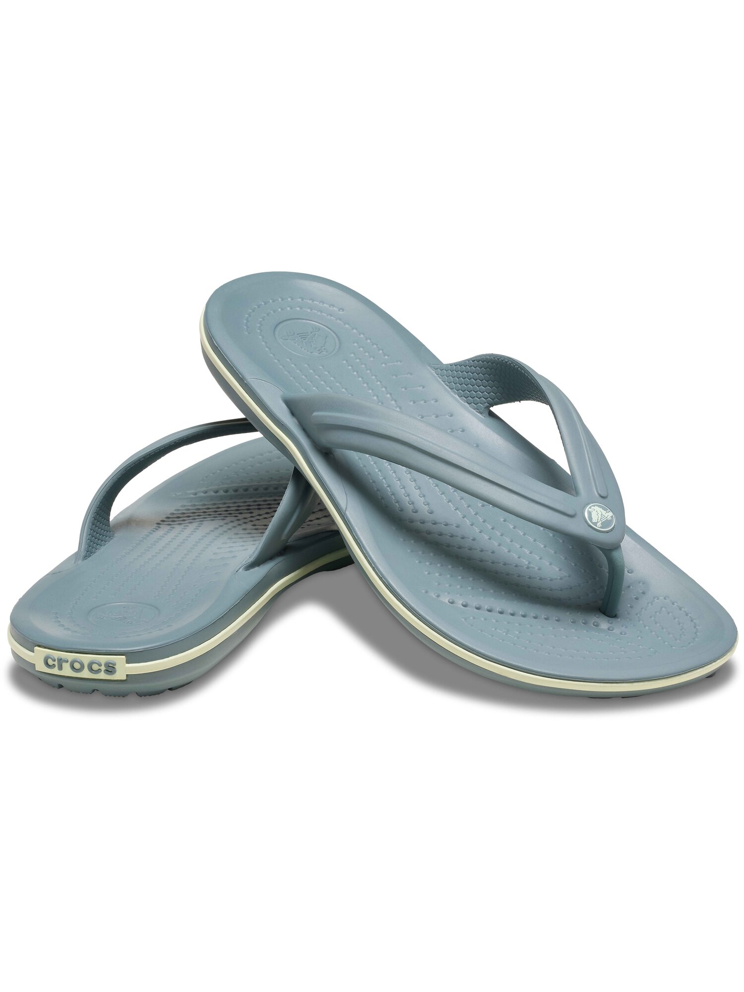 Сланцы Crocs Crocband Flip, размер M5W7 US, зеленый, — фото 1