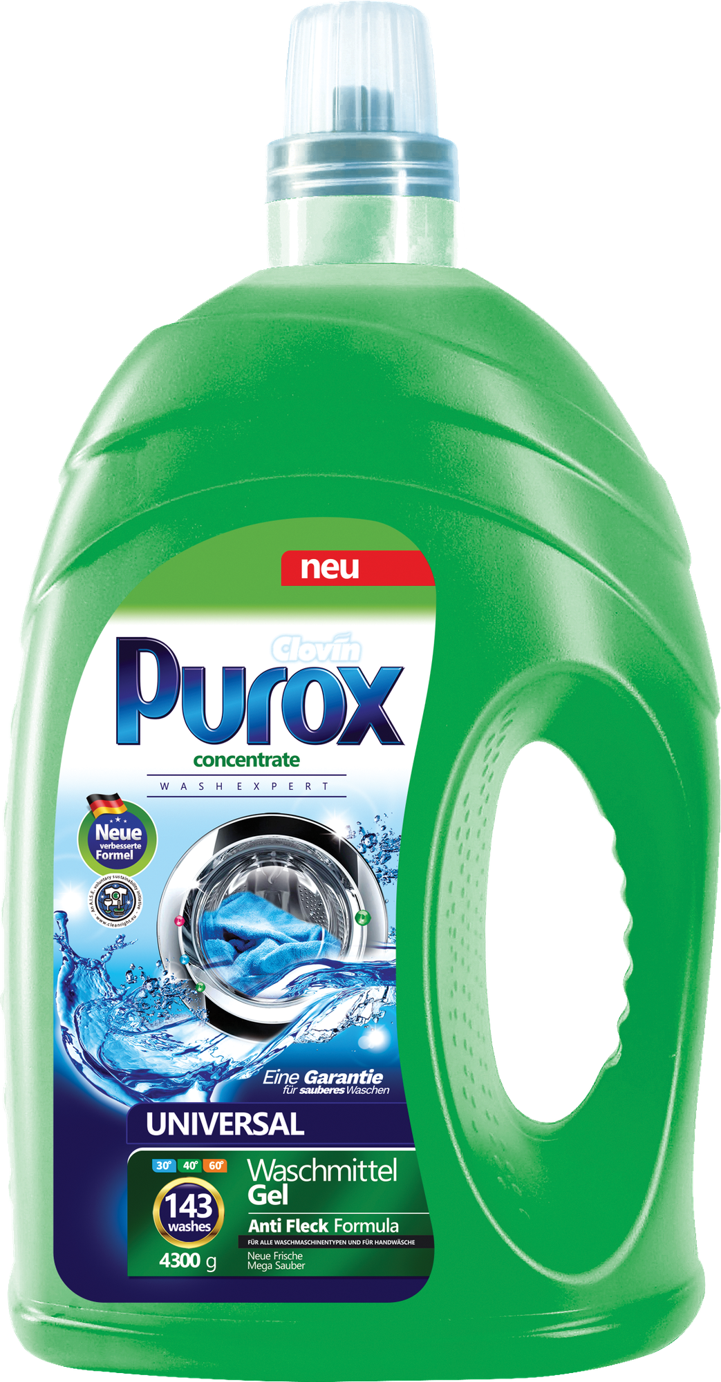 Гель для стирки Purox Universal, 4.3 л, бутылка