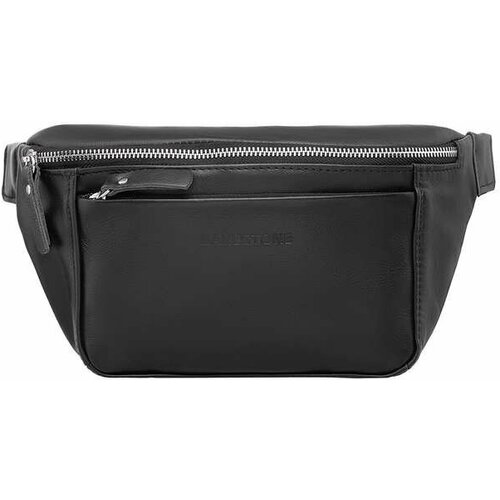 фото Сумка поясная lakestone, натуральная кожа, черный