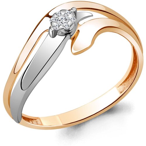 фото Золотое кольцо aquamarine 962774к с бриллиантом diamant-online