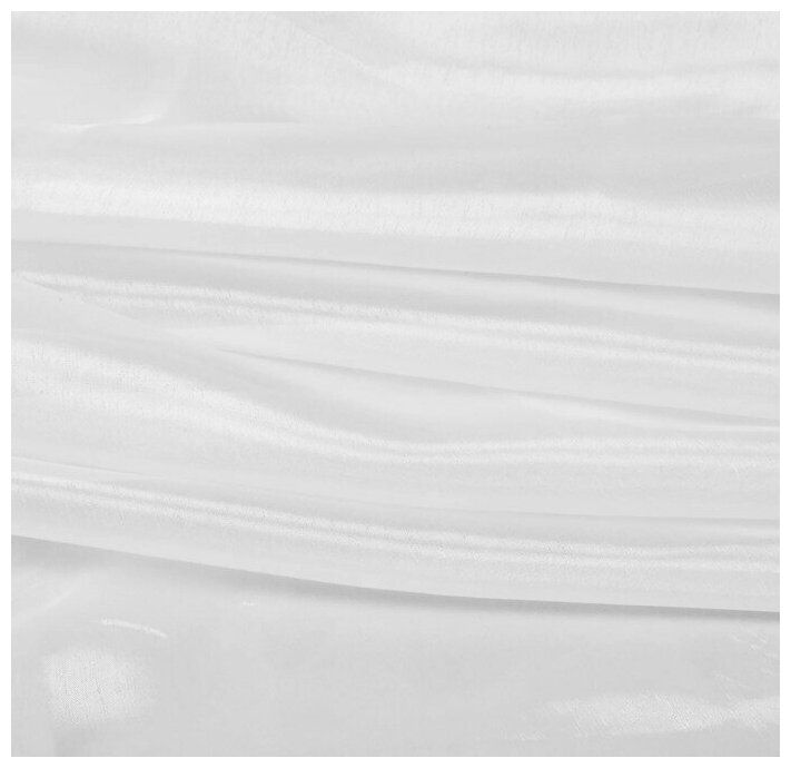 Тюль на ленте, 140x260 см, однотон, цвет белый - фотография № 3
